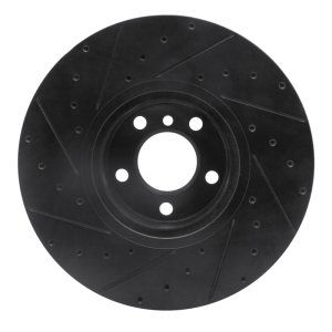 BMW X4 Brake Rotor (1) - Right Front - R1 Concepts - Drilled & Slotted - Black - `16-`18